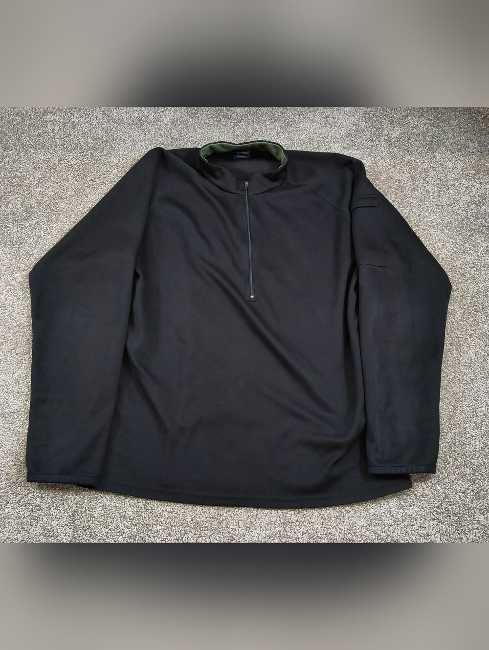 ExOfficio 1/4 Zip Shirt Mens Size Large Black Long Sleeve Mock Neck Pullover